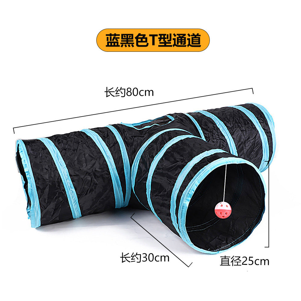 Cross-border new pet cat tunnel S-shaped cat tunnel pet lane runway cat drill through rolling chinchilla tunnel cat toy