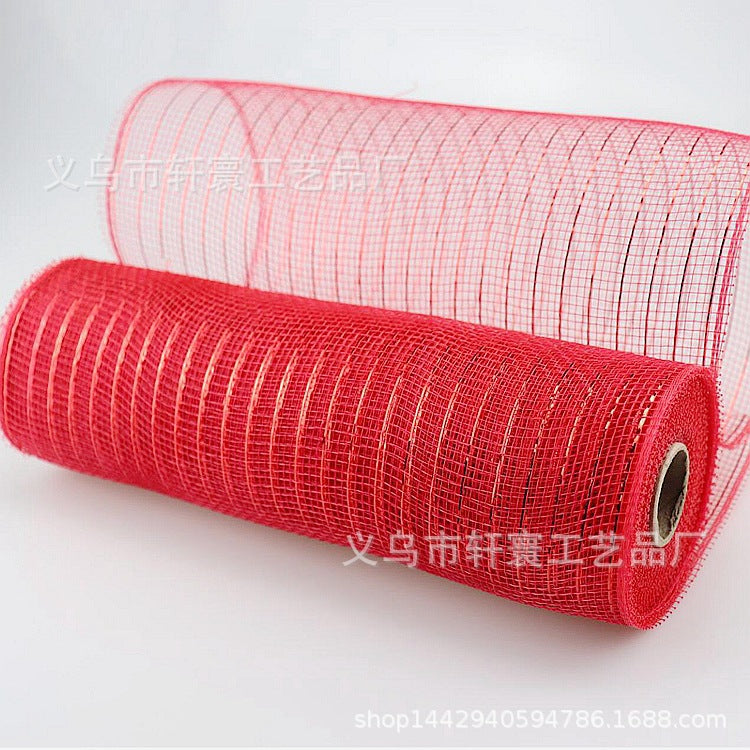 Flower packaging network Amazon Christmas ribbons mesh plastic multiple gold wire mesh Halloween Easter