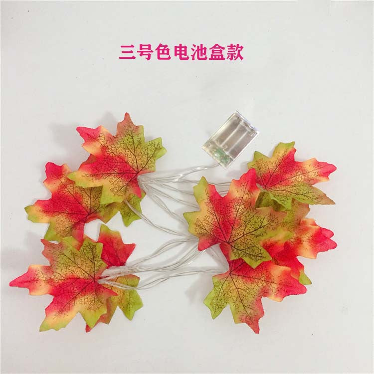 New Christmas LED light string pumpkin maple leaf light string battery box solar Halloween decoration light string