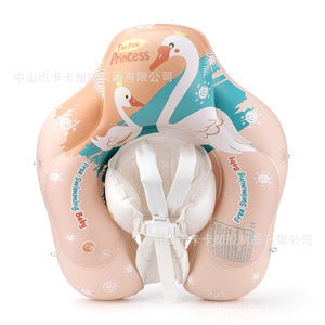 Cross-border special offer baby swimming circle prone circle children's swimming circle underarm circle pink swan sun protection sunshade seat ring