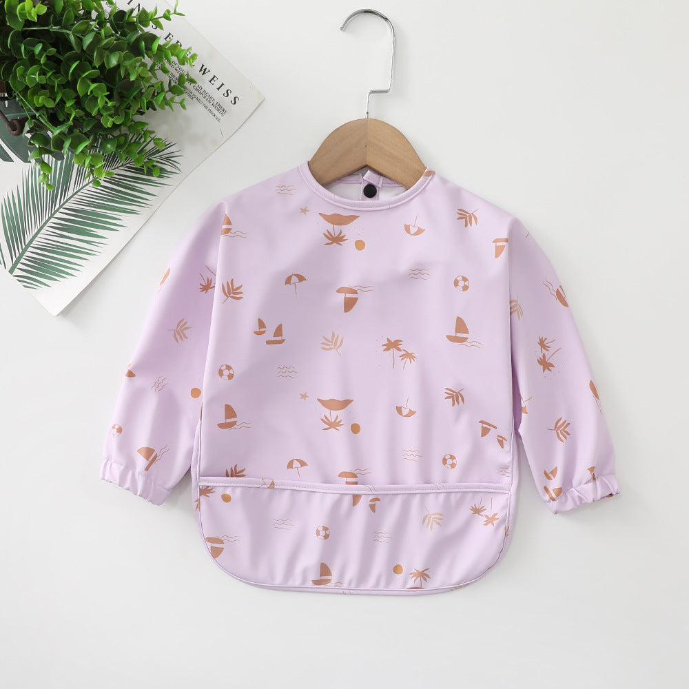 Children's waterproof anti-clothing bib baby eating bib super soft waterproof baby meal pocket anti-dirty feeding