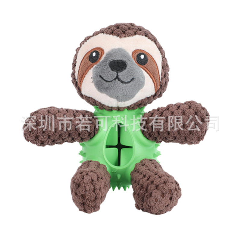 2022 Amazon new sloth plush dog toy educational food leakage sound teeth cleaning interactive companion pet supplies