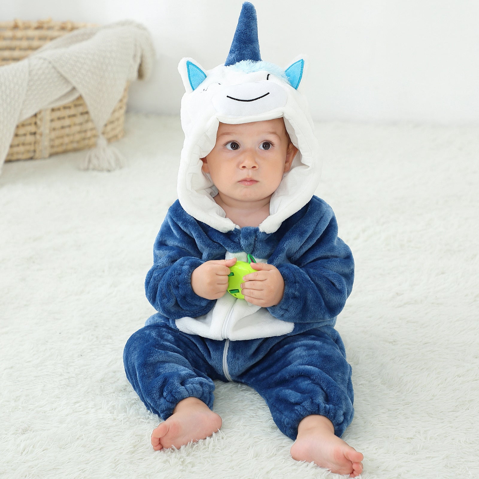 MICHLEY cross-border children's animal jumpsuits crawling clothes baby large size crawling clothes infant flannel crawling clothes