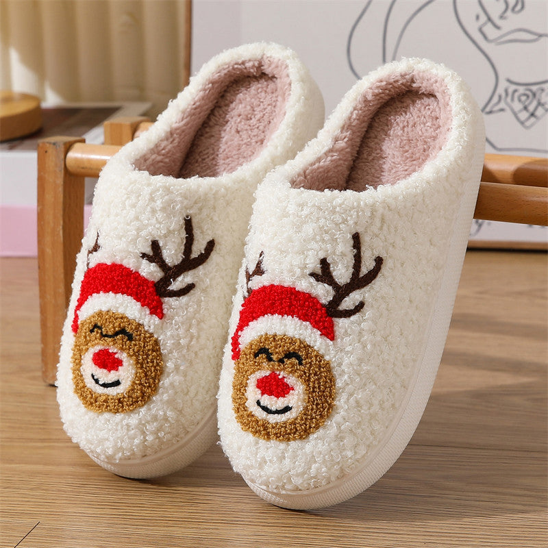Halloween cross-border mushroom hot sale winter peach heart cotton slippers women wholesale indoor home rainbow plush warm slippers