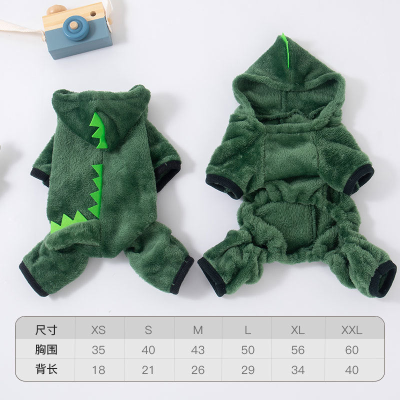 Autumn and winter dog clothes warm thick coral fleece puppy transformation clothes teddy corgi cat pet clothing wholesale