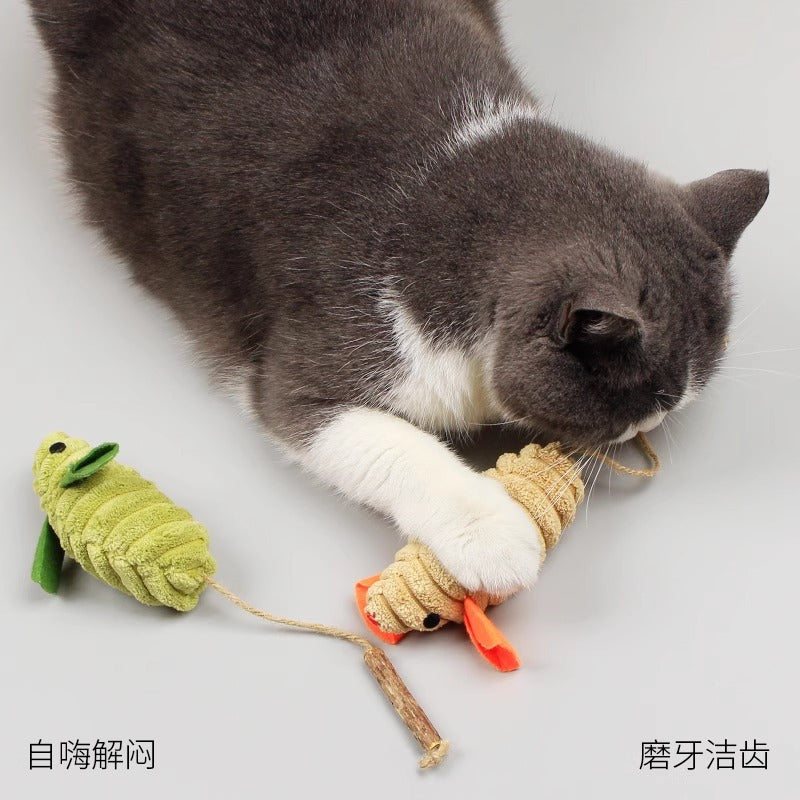 Catnip plush toy pet cat teeth chewing wood Tianjiao small mouse kitten boredom toy