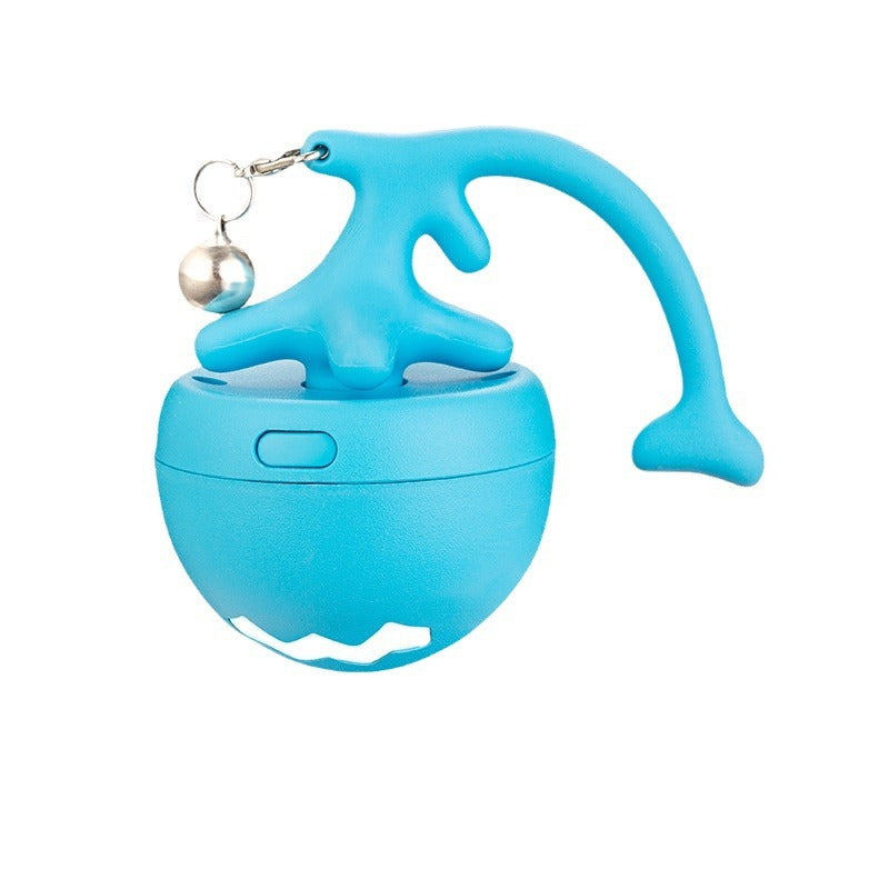Pet cat toy fish bone rolling ball USB electric cat ball self-entertainment cat stick with replaceable feathers