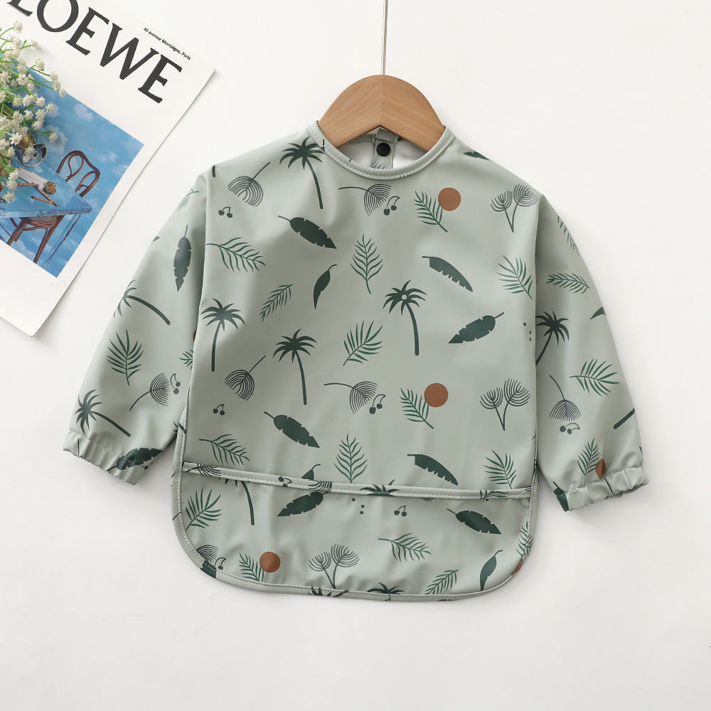 Danish children's waterproof anti-clothing bib baby eating bib super soft waterproof baby rice pocket anti-dirty feeding