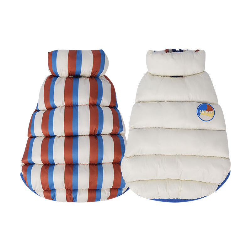 Pet cat and dog autumn and winter vest candy color double-sided wear cotton coat schnauzer basic versatile puppy dog clothes wholesale