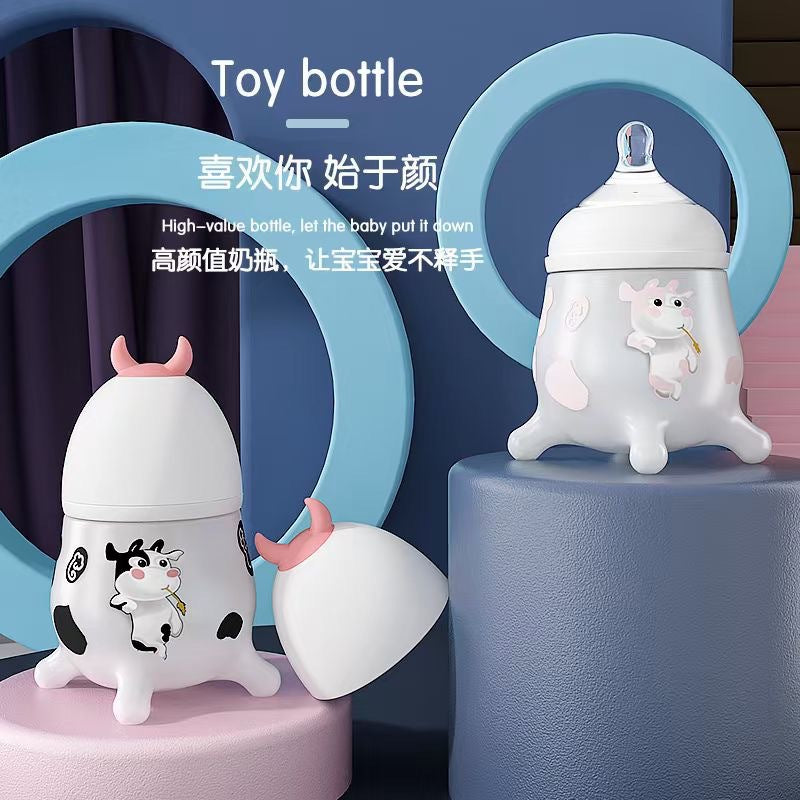 Factory direct supply silicone feeding bottle wide mouth baby feeding bottle wide mouth newborn feeding bottle mother and baby wholesale