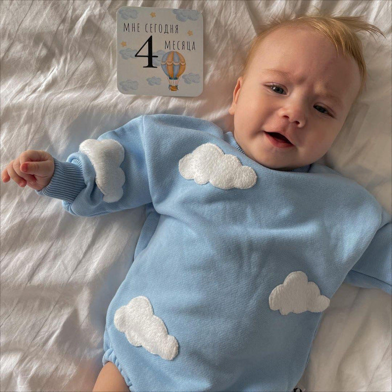 INS new baby jumpsuit spring and autumn infant three-dimensional baby thin romper net celebrity baby crawling clothes