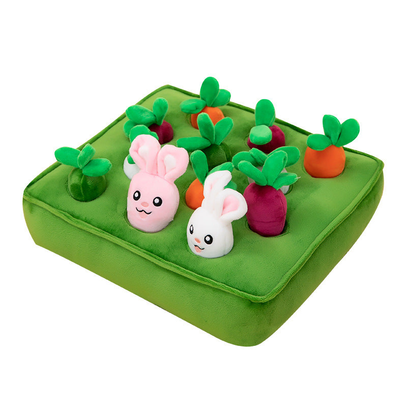 Cross-border radish pulling plush toy pet chewing toy fruit and vegetable field picking mushroom eggplant field parent-child doll