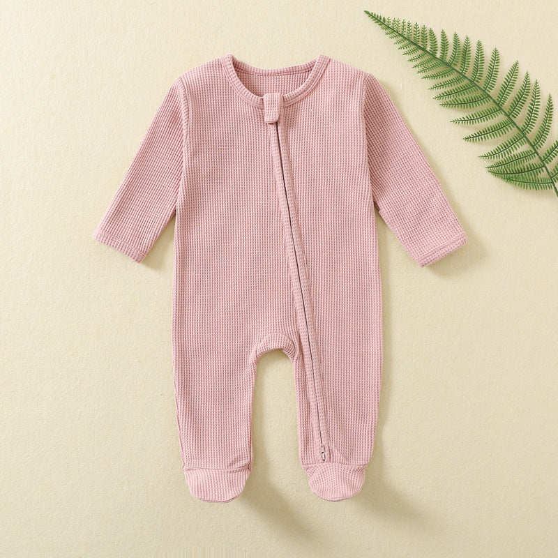 Baby jumpsuit autumn and winter baby crawling clothes long-sleeved zipper crawling clothes newborn clothes fart clothes baby pajamas