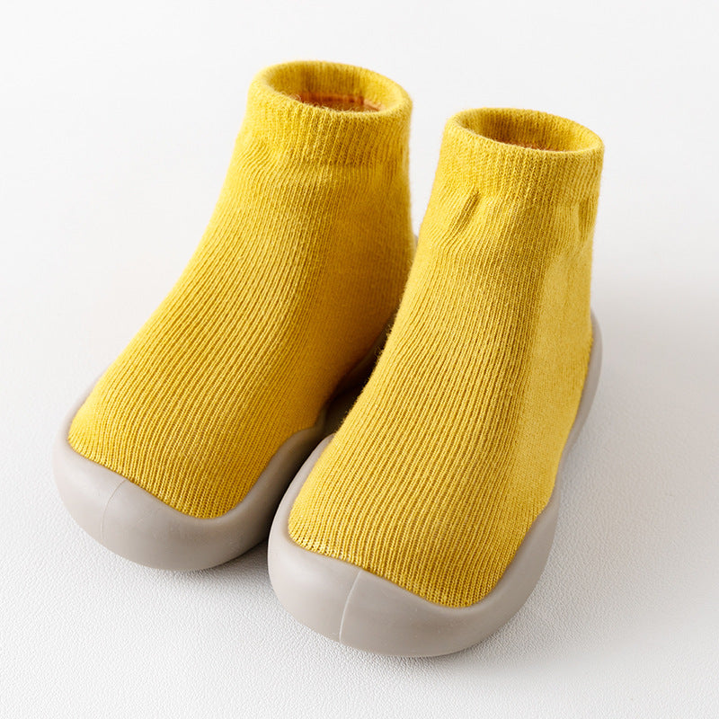 Children's socks shoes spring and autumn baby toddler shoes socks cartoon boy baby floor shoes girl baby waterproof non-slip mid-tube socks shoes