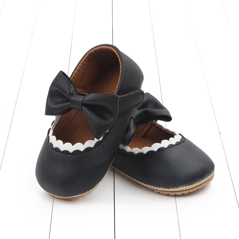 Spring and autumn baby princess shoes 0-1 years old baby shoes soft bottom non-slip toddler shoes bowknot 2766