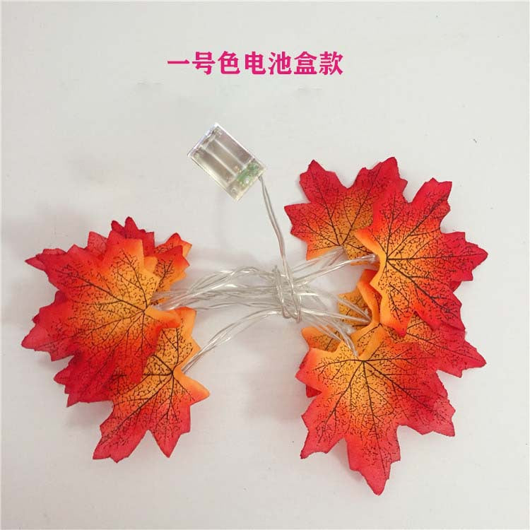 New Christmas LED light string pumpkin maple leaf light string battery box solar Halloween decoration light string