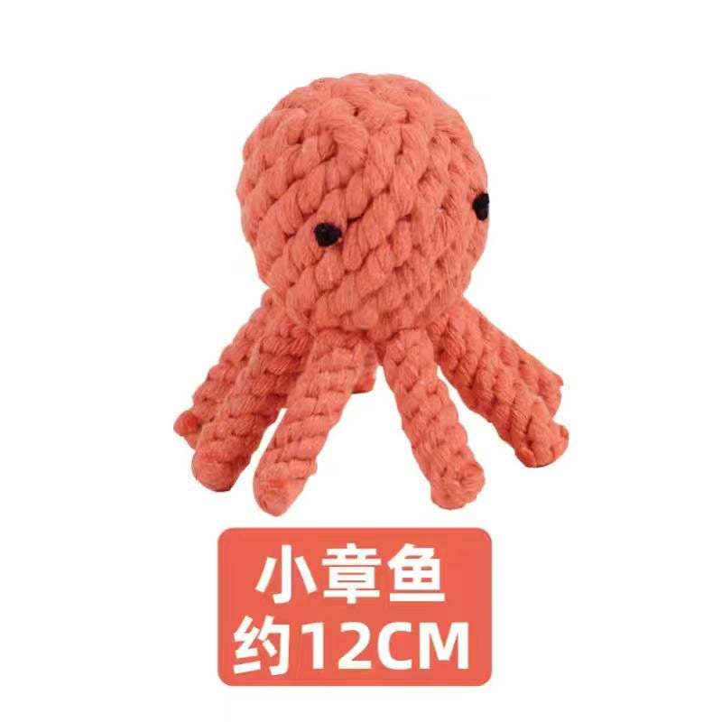 Pet Toy Dog Knot Toy Animal Shape Teeth Gnawing Rope Pomeranian Interactive Pull Tug of War Dog Toy