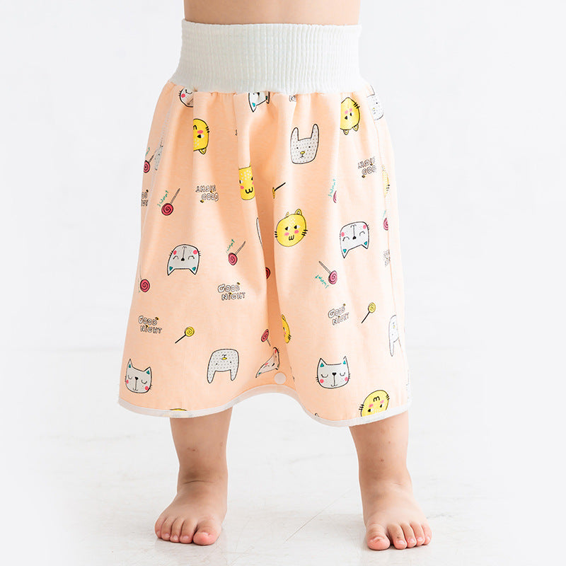 Baby diaper skirt, diaper-proof training pants, waterproof and leak-proof, washable diaper pocket, baby night pee artifact