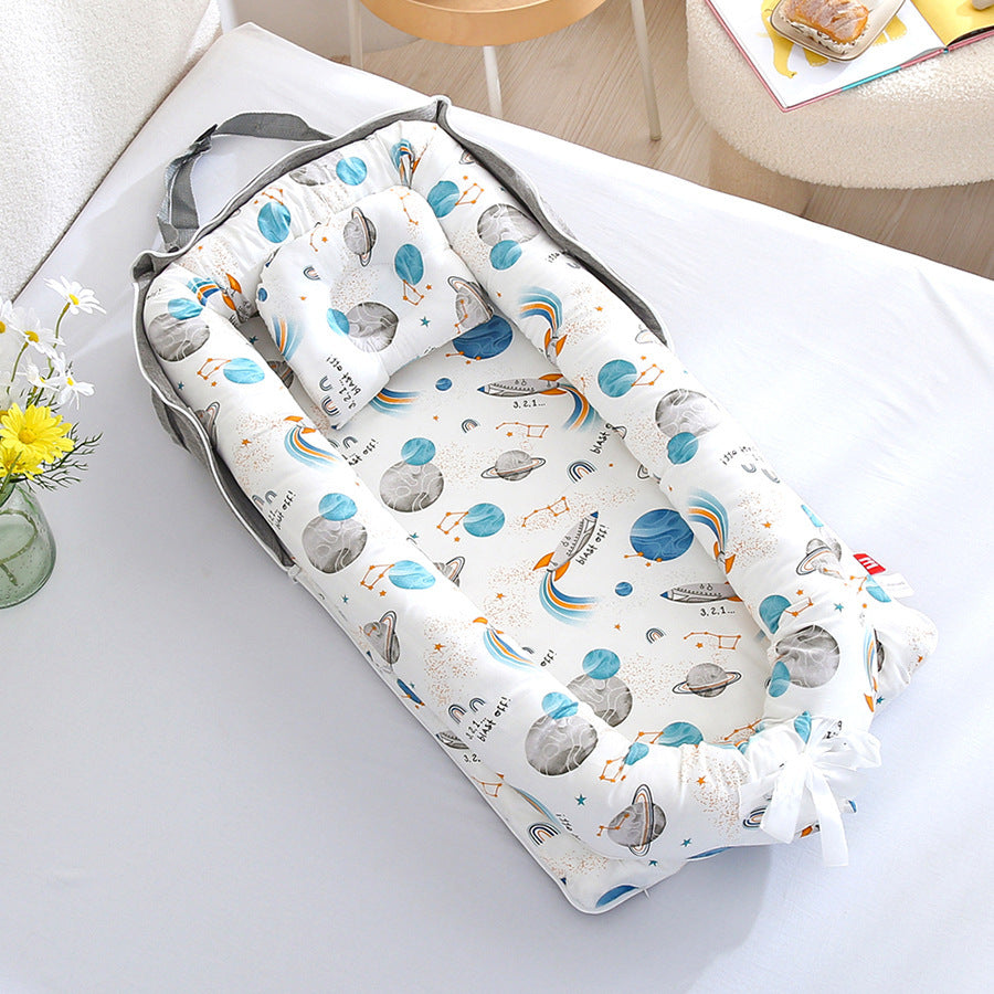 ins Korea portable mommy hold baby nest isolation single shoulder mommy bag shaping pillow luggage bed mid bed baby bed