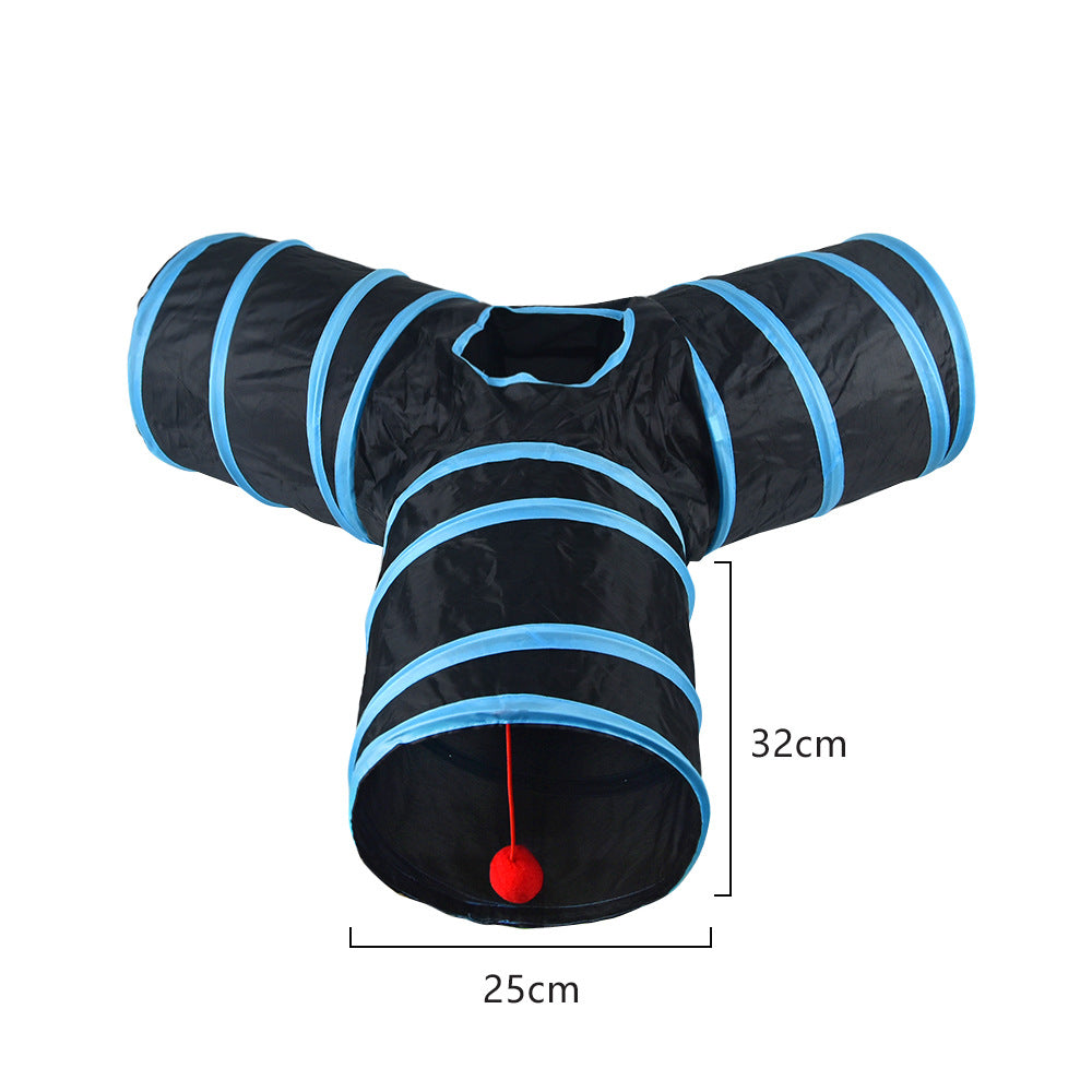 Cross-border new pet cat tunnel S-shaped cat tunnel pet lane runway cat drill through rolling chinchilla tunnel cat toy