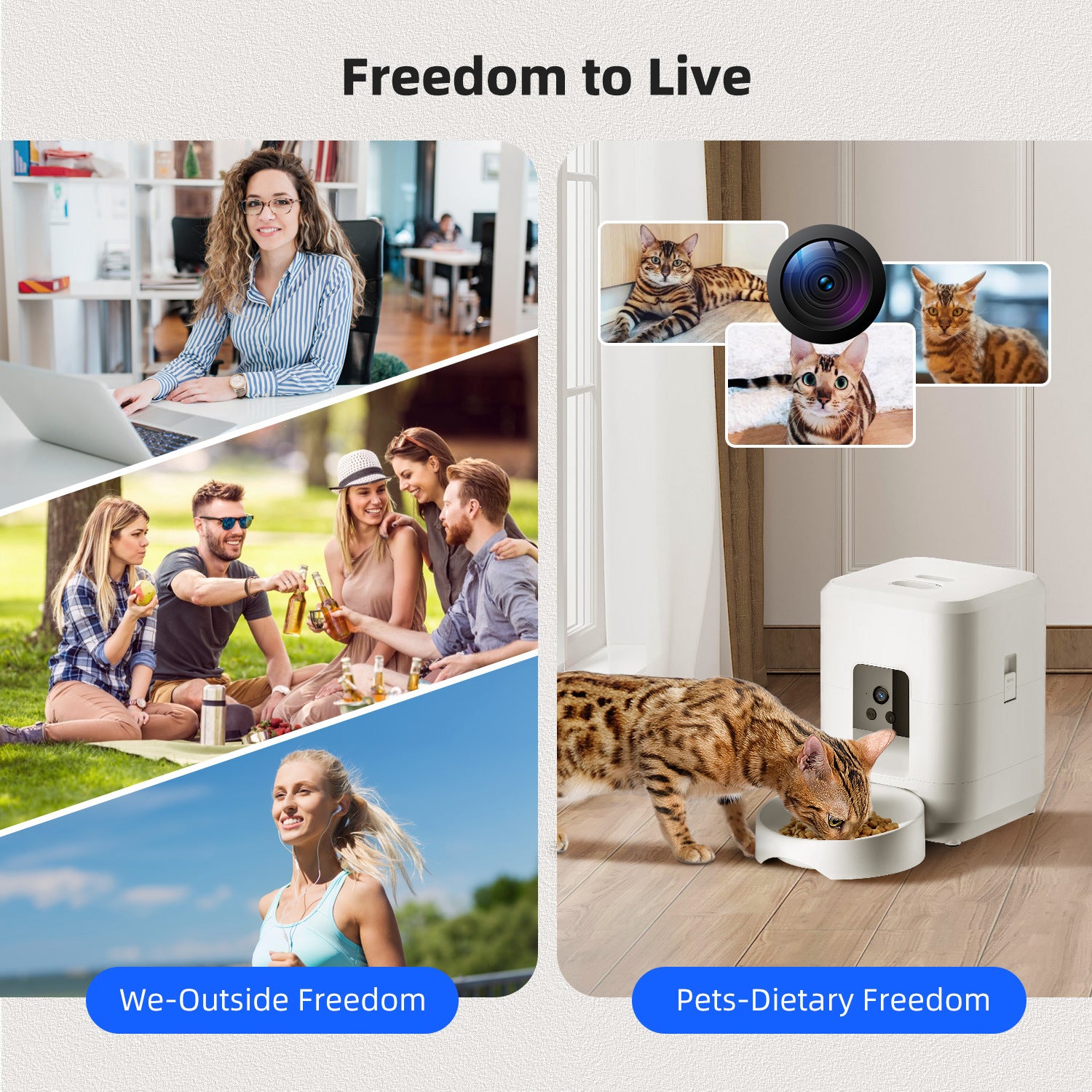 Pet smart feeder timed quantitative cat automatic feeding machine wifi remote video dog feeding machine