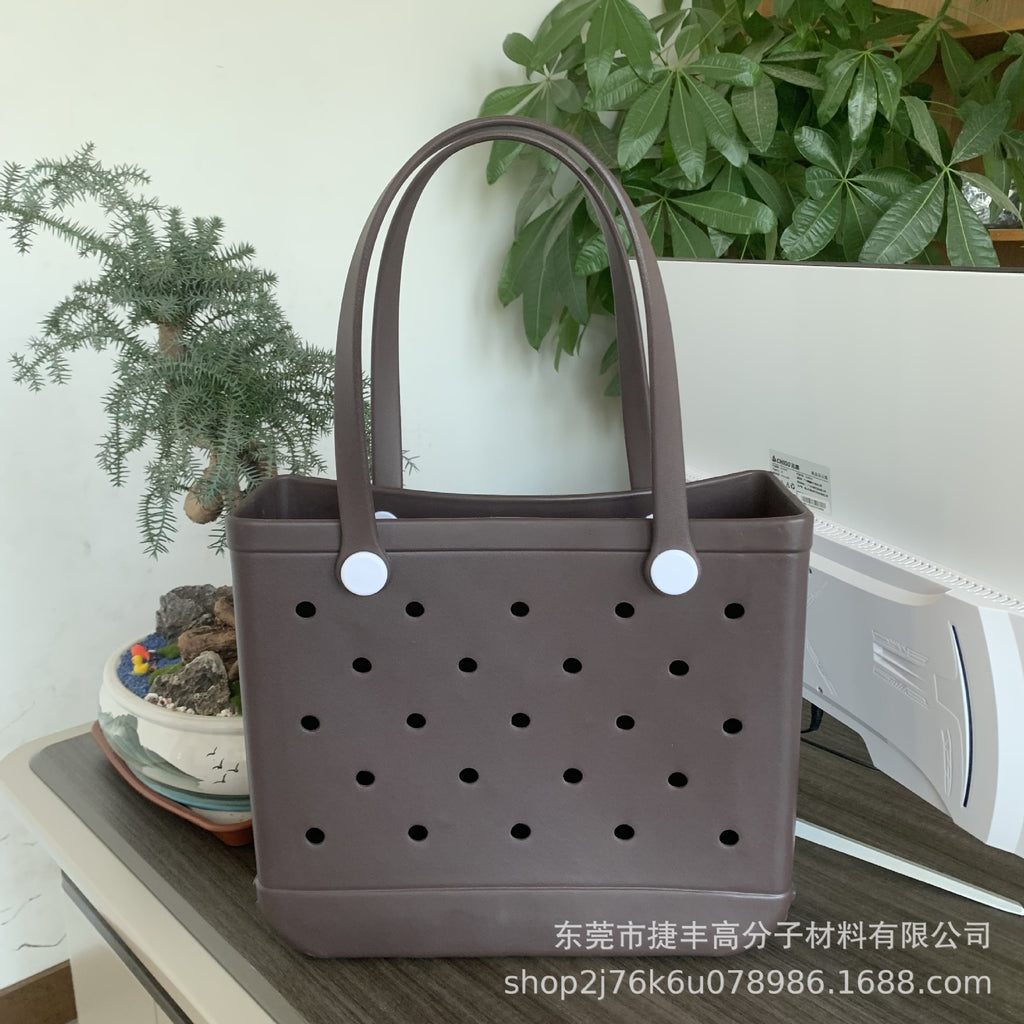 New supply EVA beach bag European and American fashion portable women's hole bag printed pet storage handbag