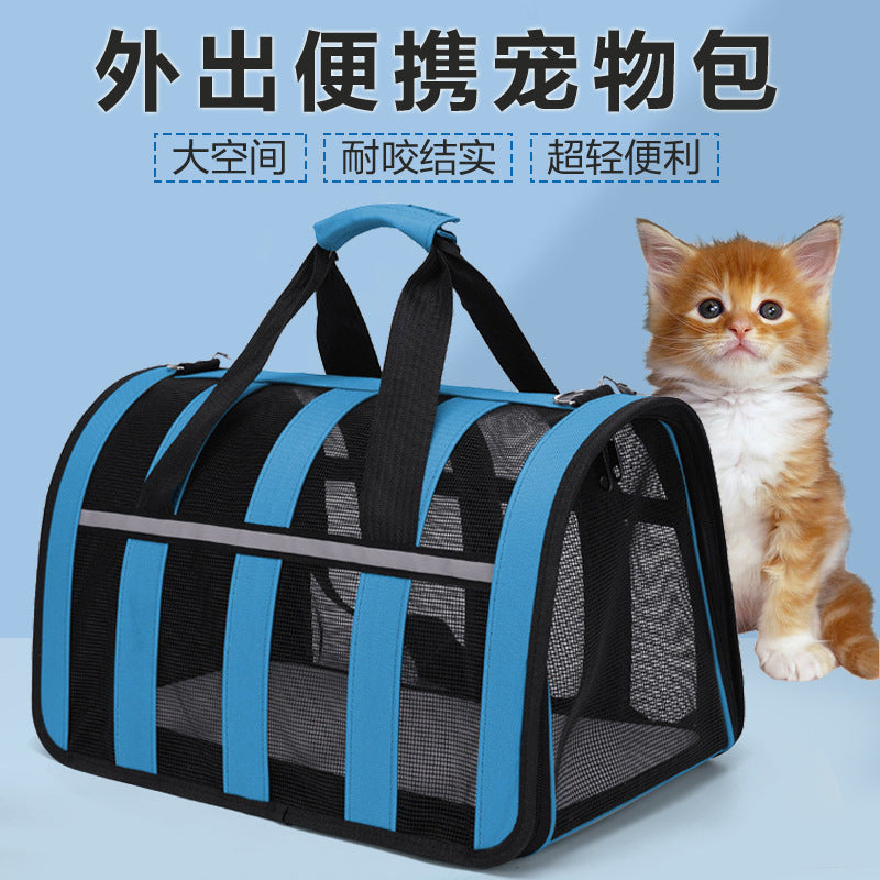 Cat Bag Large Capacity Wholesale Messenger Outgoing Pet Breathable Portable Dog Backpack Handheld Foldable One Shoulder Dog Bag