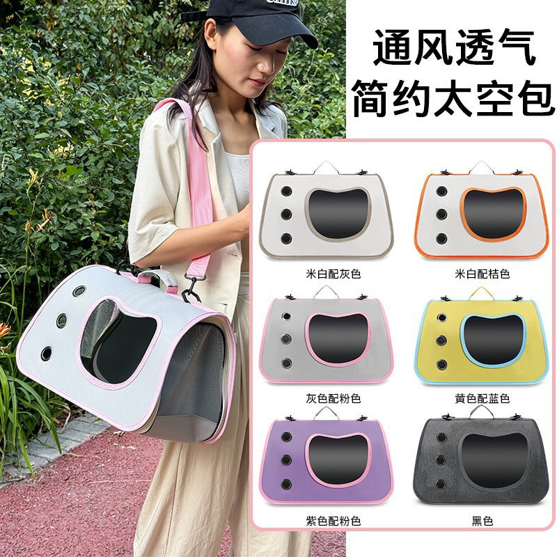 Wholesale cat bag convenient pet folding pet bag cat breathable space capsule single shoulder portable dog backpack