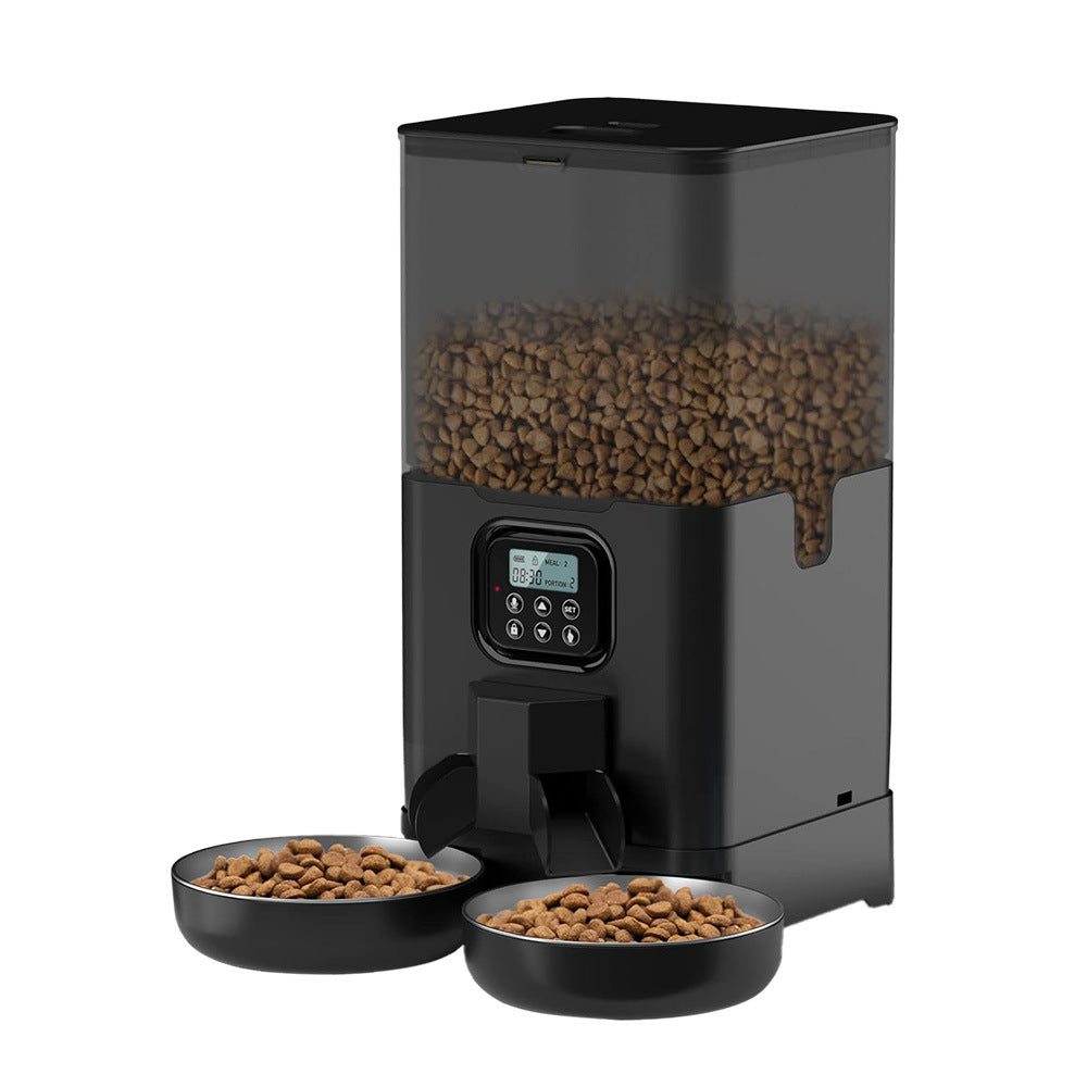 Pet fully automatic APP feeder square cat and dog feeder WIFI intelligent timing quantitative double meal feeder