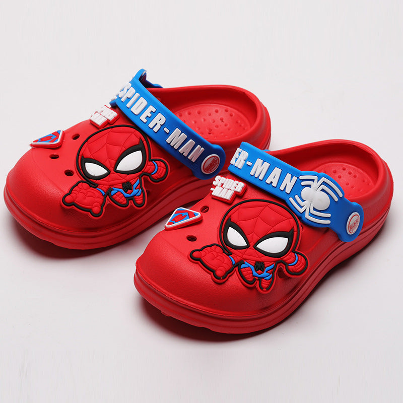 Disney Baotou Anti-collision Iron Man Children's Slippers Summer Indoor Anti-Slip Cartoon Children's Baby Beach Crocs