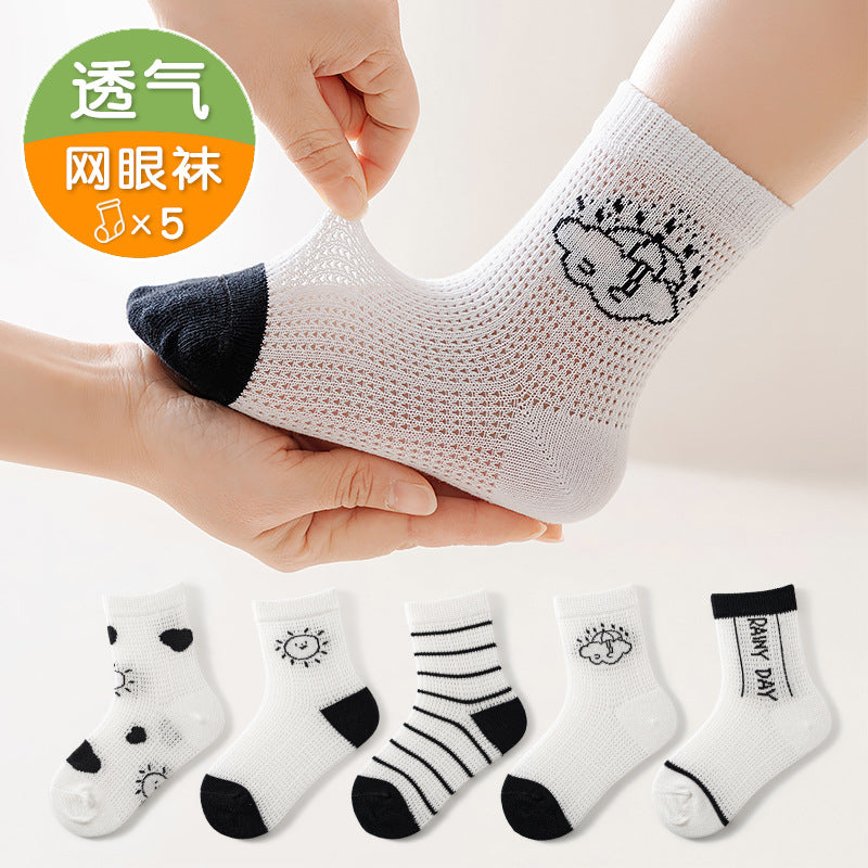 25 new summer a-type children's spring and summer thin boys and girls fashionable socks baby newborn baby socks