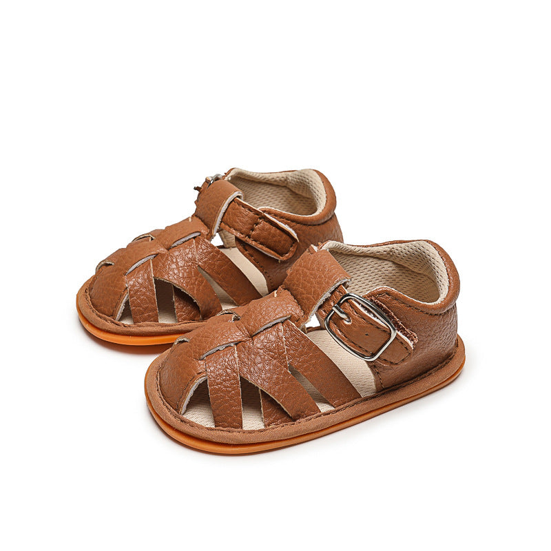 New cross-border summer style 0-1 year old breathable soft rubber sole baby shoes toddler shoes baby sandals factory direct supply