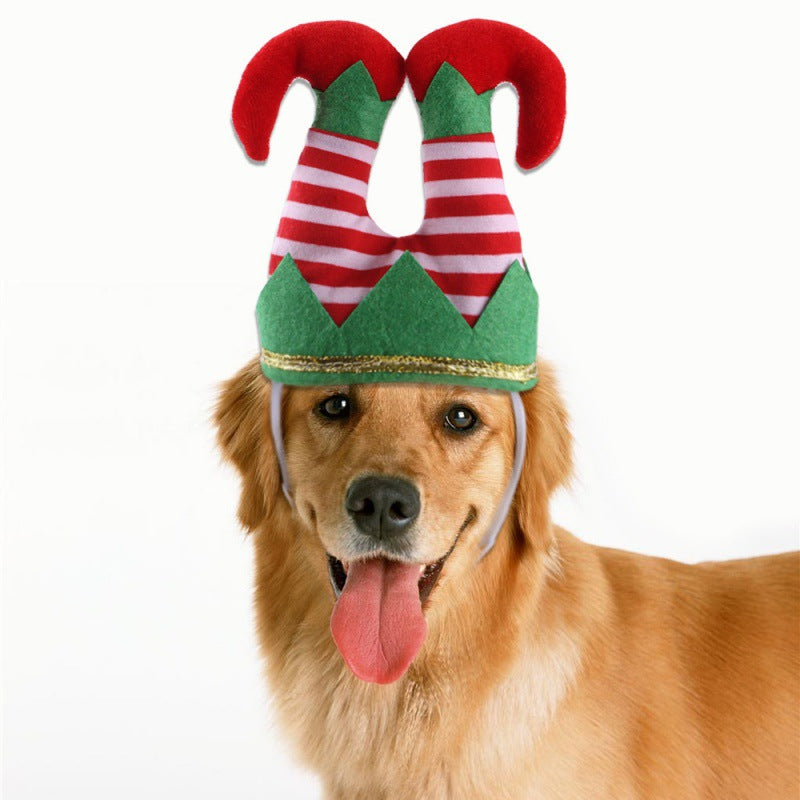 Amazon Pet Christmas Cape Hat Holiday Suit Dog Transformation Costume Christmas Dress Up Pet Clothes