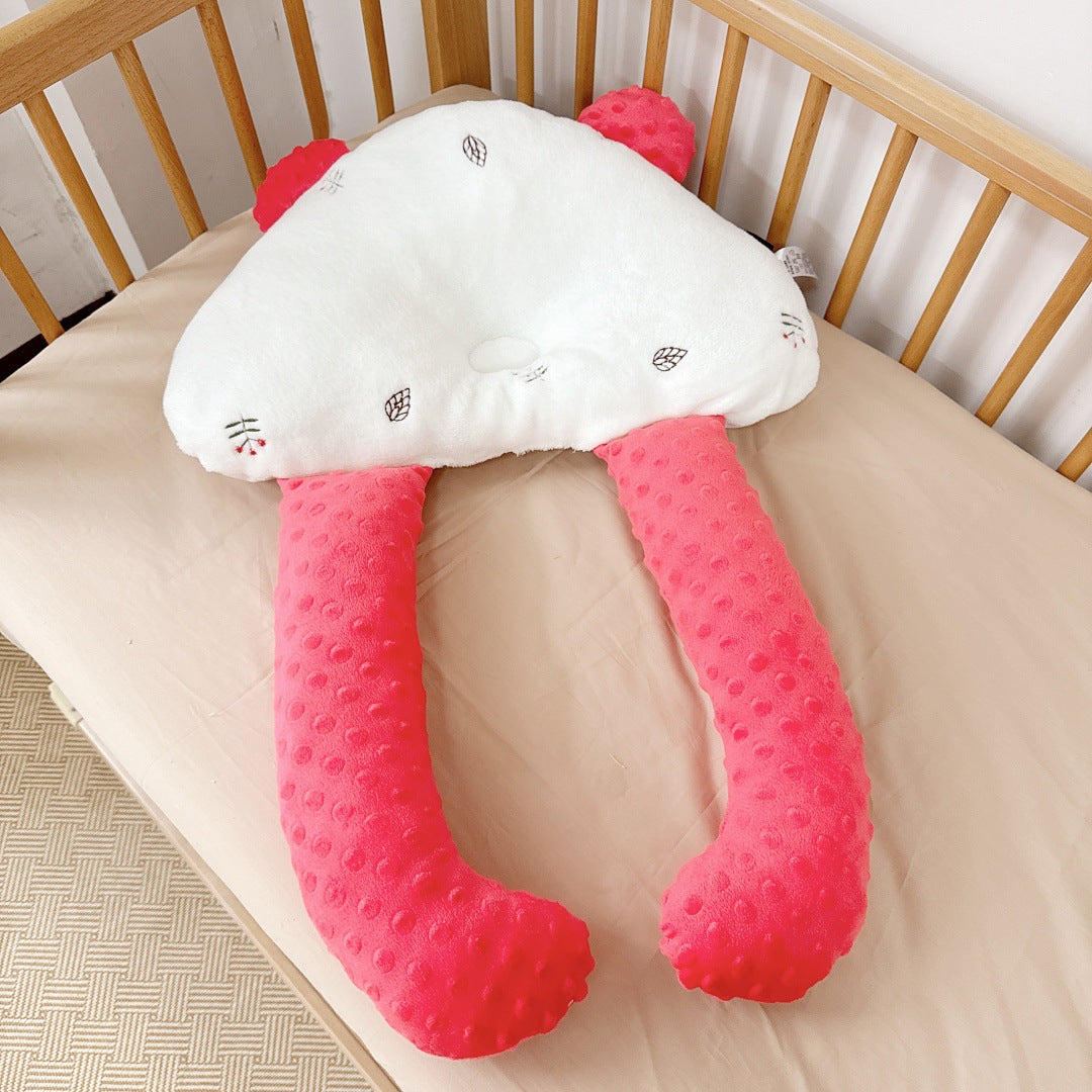 ins baby comfort pillow bean velvet U-shaped pillow anti-head tilt shaping pillow anti-startle baby sleeping pillow
