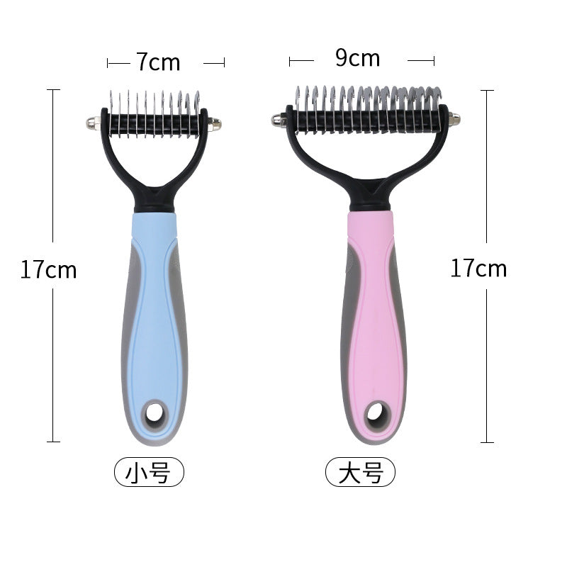 Pet Supplies Amazon Popular Knot Comb Pet Hair Removal Comb Double-sided Stainless Steel Pet Knot Comb