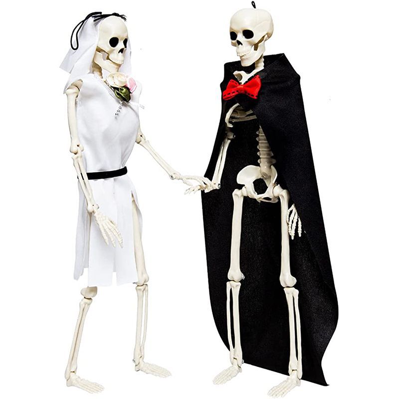 Halloween skeleton skeleton 60cm simulation human plastic skeleton decoration haunted house festival scene layout props