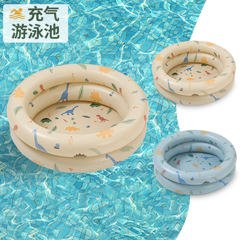 Wanmei ins Danish retro striped inflatable swimming pool baby dinosaur pool thickened home ocean ball pool