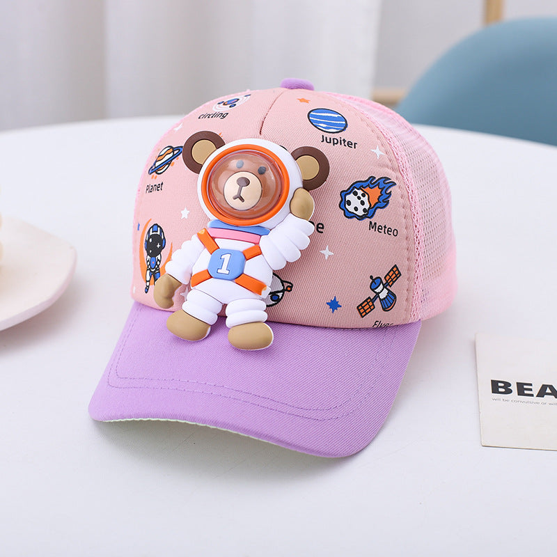 Children's hat spring and autumn thin cartoon duckbill cap boys and girls baseball cap sunshade baby sun protection hat cute