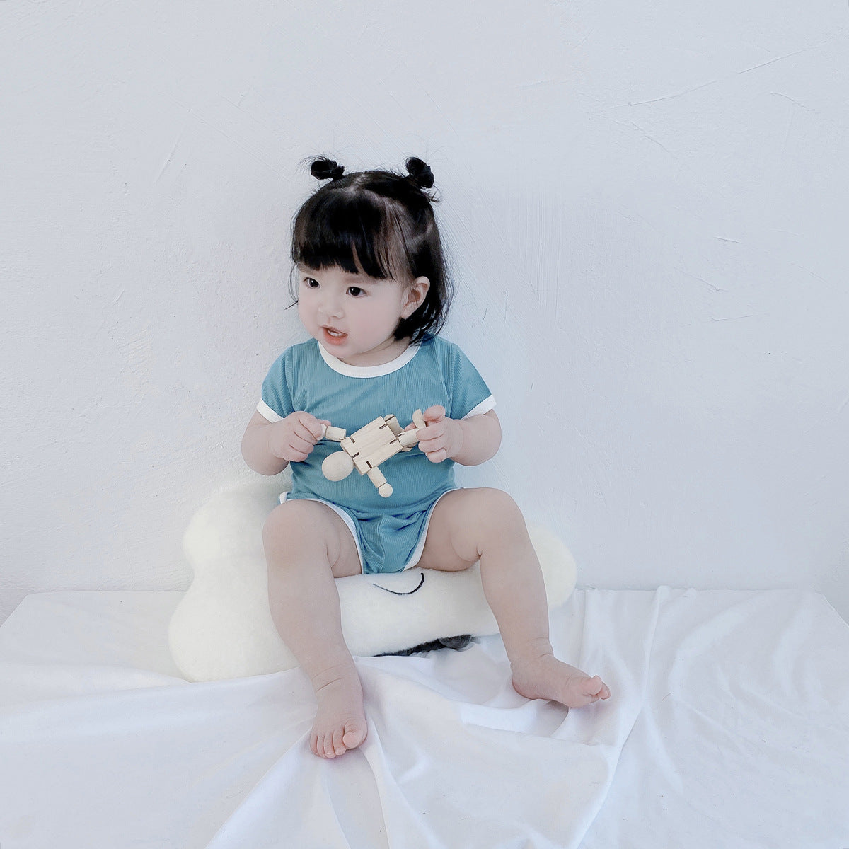 Korean style children's clothing summer baby clothes short-sleeved two-piece set ins baby clothing baby clothes children's suit