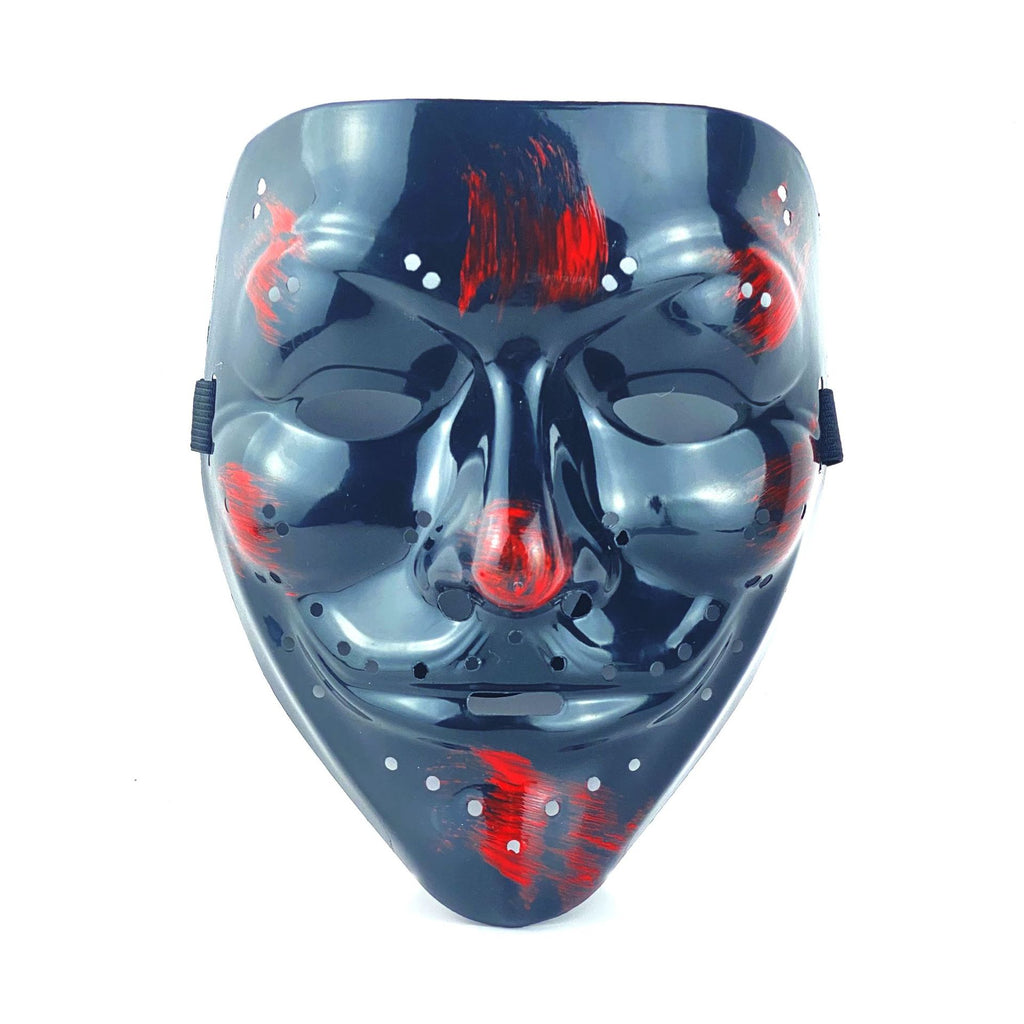 Amazon EL cold light Halloween mask LED luminous black V-shaped mask ghost dance cold light mask in stock