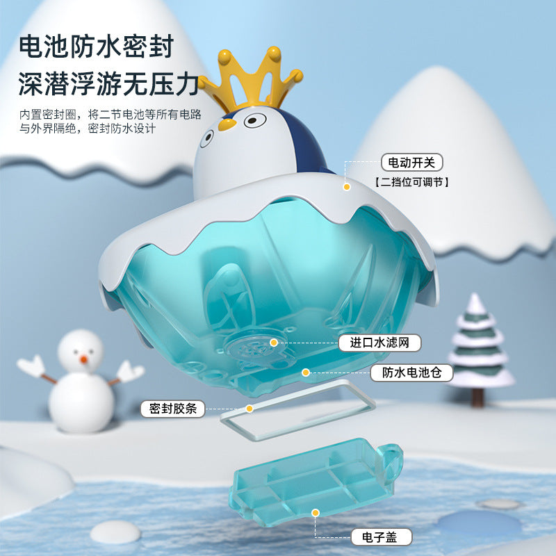 Baby water toys children's bath electric water spray penguin baby bathroom play water swimming animal toys wholesale