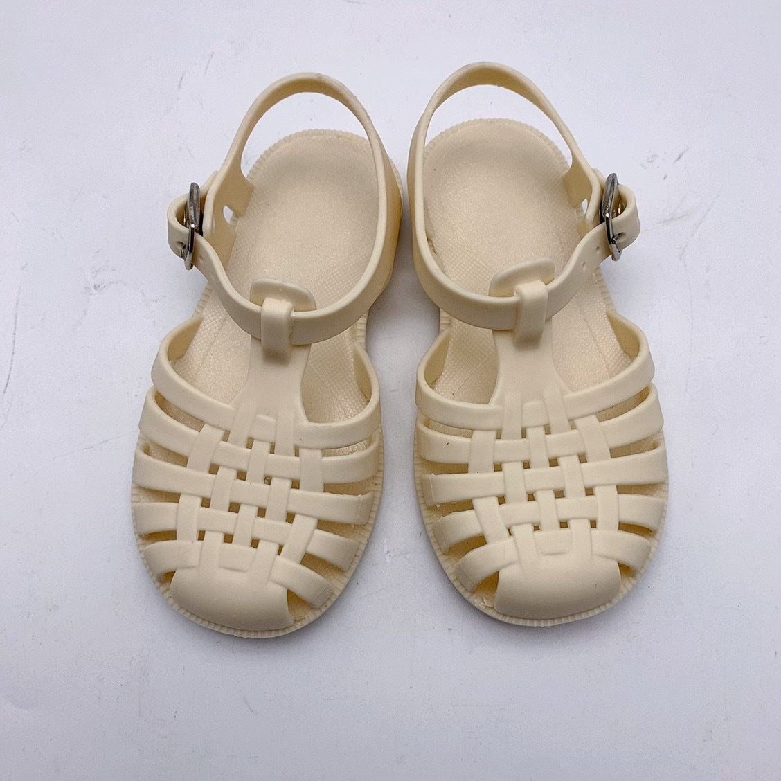 Summer children's jelly shoes baby toddler shoes for middle and large boys and girls with closed toe Roman shoes with soft bottom and flat bottom hole shoes