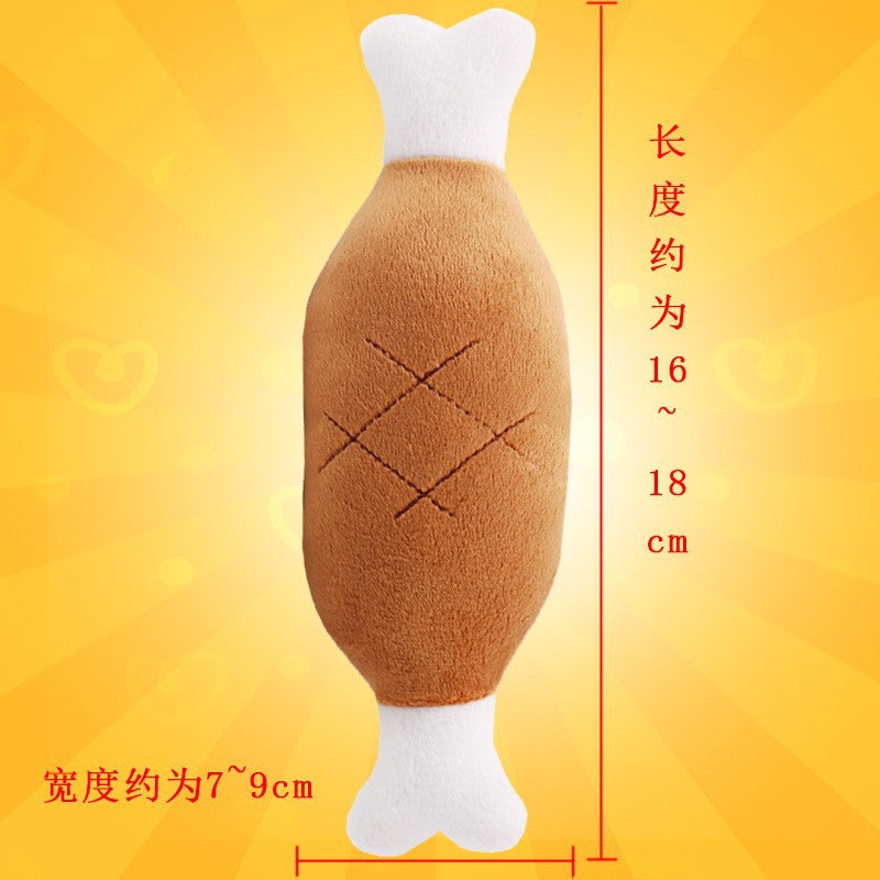 Plush Dog French Bulldog Bite-resistant Ball Rope Sounding Toy Fruit Cartoon Animal Cat Kitten Pet Supplies