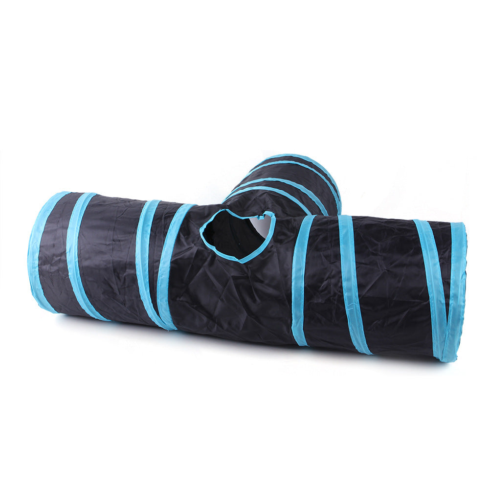Manufacturer pet products cat single-layer tee tunnel intellectual cat toy drill barrel foldable cat channel