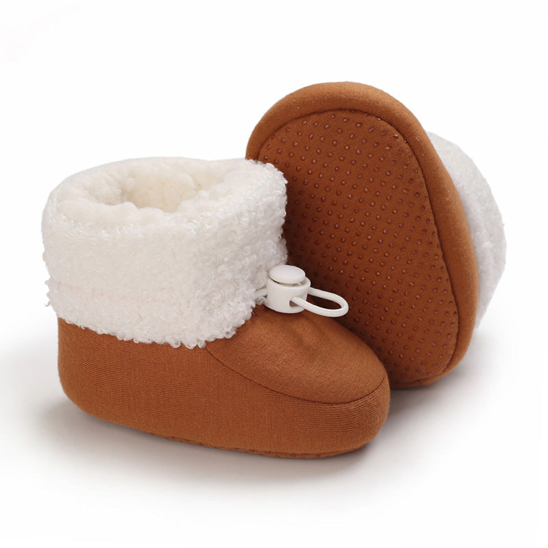Winter baby cotton shoes 0-1 years old soft sole boy and girl baby snow boots