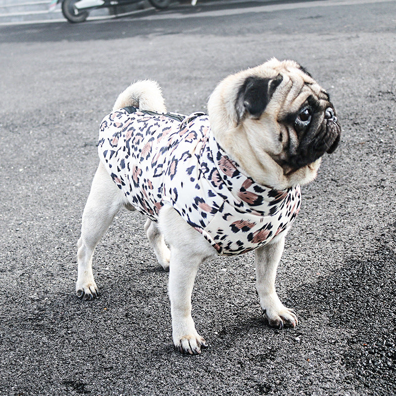 Plush and thickened cold-proof warm pet cotton coat waterproof autumn and winter dog cotton coat ski suit small, medium and large dog clothes