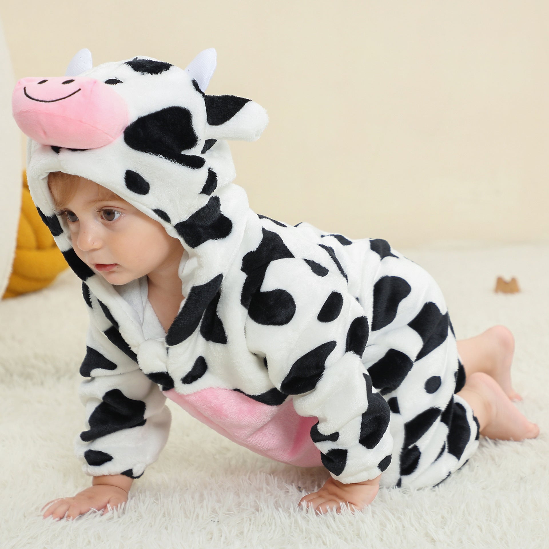 MICHLEY cross-border children's animal jumpsuits crawling clothes baby large size crawling clothes infant flannel crawling clothes