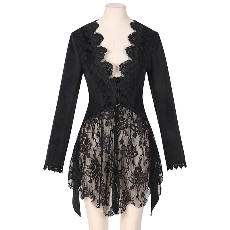 2024 Halloween Amazon wish gothic maid coat large size lace performance stage clothing manufacturer