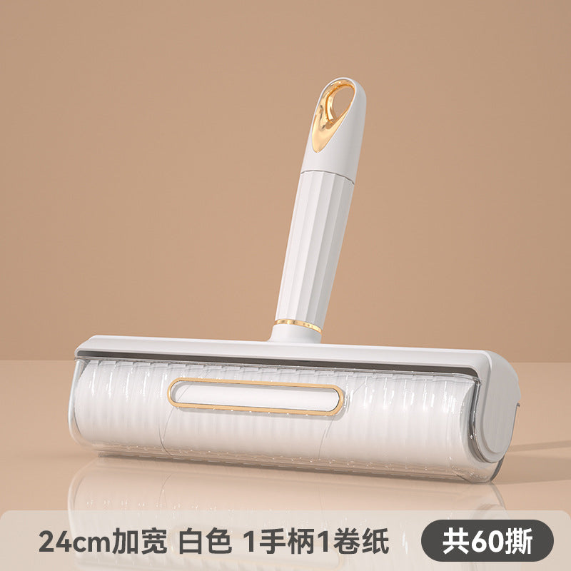 Portable household roller-type clothing hair remover, ball remover, tearable and widened pet hair remover