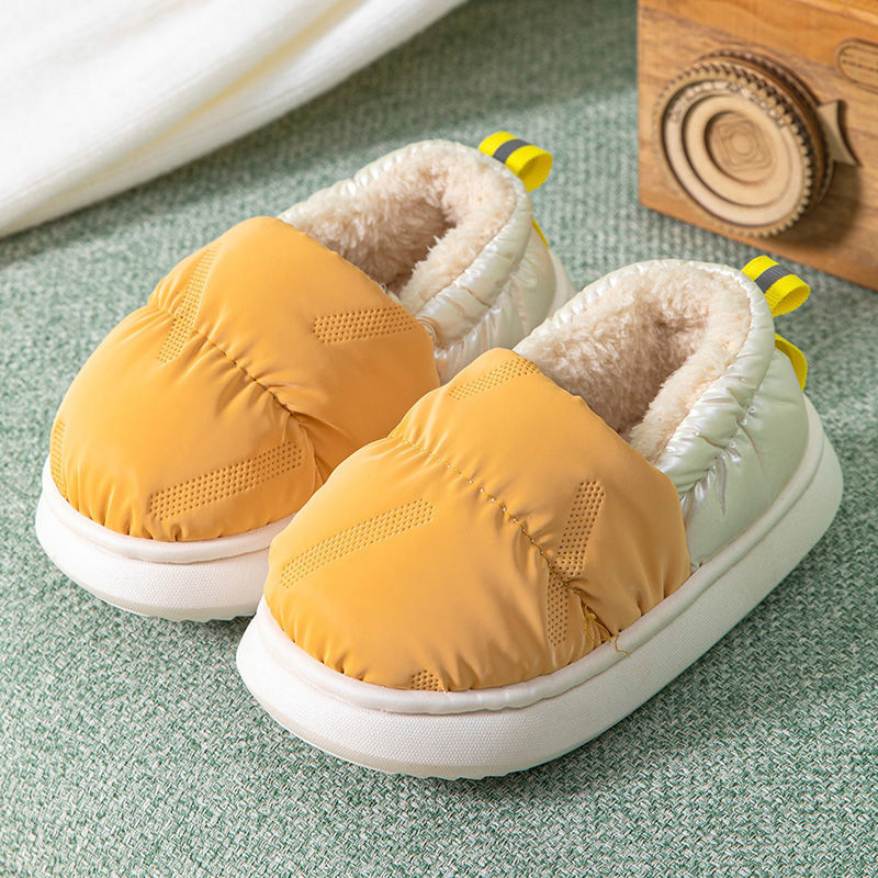Boys' slippers, children's cotton slippers, winter bag heel, non-slip small and medium-sized children's thick soft bottom plus velvet warm baby cotton shoes